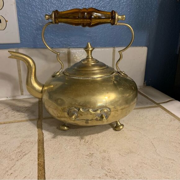 Antique James Clews Birmingham JCB brass tea pot Toddy kettle with stand - Picture 5 of 13